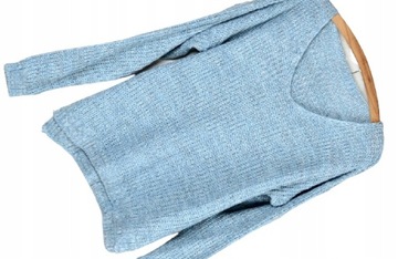 018 CIEPŁY LUŹNY SWETER OVERSIZE KLASYK DEKOLT V