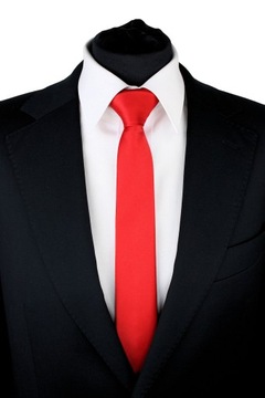 УЗКИЙ ГАЛСТУК, 5 см, SLIM, цвет КРАСНЫЙ