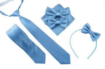 Галстук-бабочка мужская гладкая к рубашке, цвет ДЖИНС.