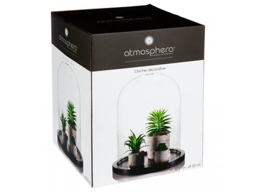 SZKLANA KOPUŁA NA CZARNEJ PODSTAWIE DEKORACJA BOHO