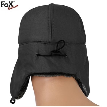 ШАПКА ЗИМНЯЯ МУЖСКАЯ FOX USZANKA, ЧЕРНАЯ