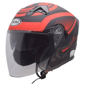 KASK OTWARTY JET SKUTER MOTOCYKL BLENDA CZERWONY CHOPPER r.M