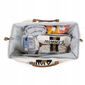 MOMMY BAG БОЛЬШАЯ ВМЕСТИМОСТЬ Твидовый кремовый и золотой