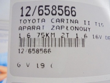 CARINA II T15 APARÁT ZAPALOVACÍ 1,6 16V