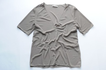 ZARA Bluzka khaki prążkowana luźny fason L