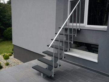 SCHODY ZEWNĘTRZNE GARDENSTEP SZER. 80CM H=66 cm ANTRACYT