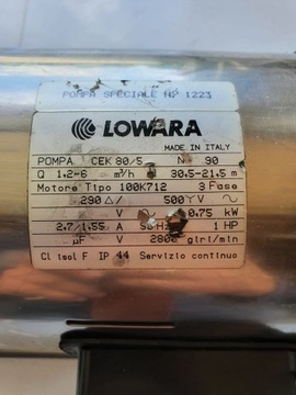 Кислотный насос LOWARA CEK 80/5 1,2-6 м3ч 0,75кВт