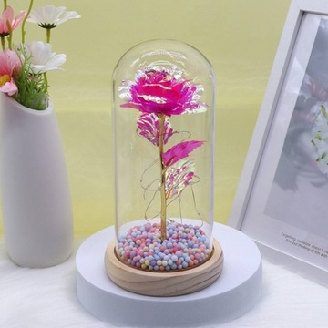 ВЕЧНАЯ РОЗА В СТЕКЛЕ, ПОДАРОК ​​НА ДЕНЬ БАБУШКЕ И ДЕДУШКЕ, ПОДСВЕТКА СВЕТОДИОДНАЯ