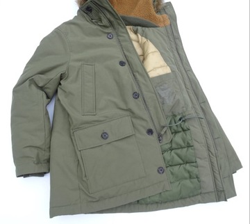 GAP UPCYLLED PUFFER STORM Parka SRR plus kurtka KHAKI XS/S