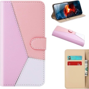 Etui z klapką do Samsung Galaxy A23 5G Trzykolorowe różowe