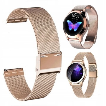 BRANSOLETKA MESH ZŁOTA SMARTWATCH KW10 KW20 PASEK