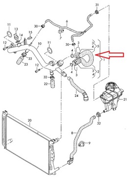 ШЛАНГ ВЕРХНИЙ ШЛАНГ РАДИАТОРА AUDI A6 C6 4F0121101F