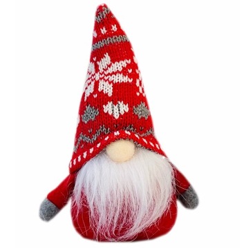 FIGURKA ŚWIĄTECZNA KRASNAL GNOM SKRZAT 15cm CZERWONY czapa CZERWONA GWIAZDA