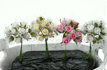 Пенопластовые розы на проводе с тюлем 10pcs M13 7coloró