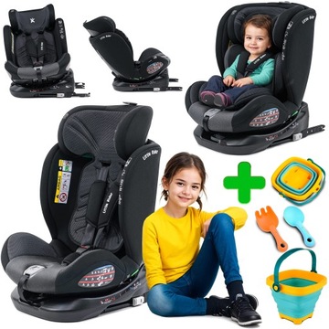 FOTELIK SAMOCHODOWY OBROTOWY 360° SZARO-CZARNY 40-150 CM i-Size R129 ISOFIX