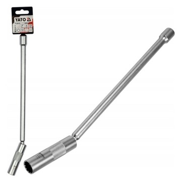 YATO KLUCZ DO ŚWIEC 14mm Z PRZEDŁUŻKĄ PRZGUBEM 3/8'' I MAGNESEM 310mm 08163