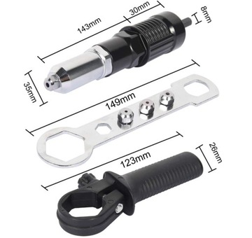 ЗАКЛЕПКА ЗАКЛЕПКА ДЛЯ ПЕРЕХОДНИКА ОТВЕРТКИ + 4 НАКОНЕЧНИКА