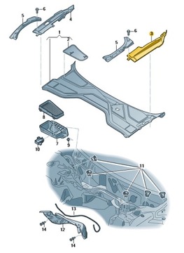 NAKŁADKA RYNNA OSŁONA PODSZYBIA LEWA AUDI A8 D4