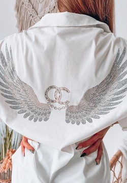 Koszula z cyrkoniami Wings biała XL Biały