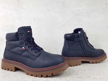 TOMMY HILFIGER TRAPERS, БОТИНКИ, СУМКИ, ОБУВЬ, ТЕМНО-СИНИЙ