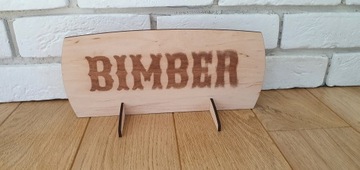 Tabliczka Bimber napis znak na wiejski stół wesele