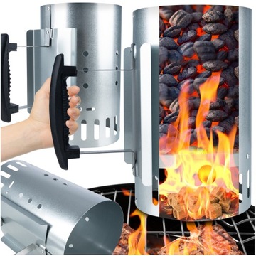 ДЫМОХОД ДЛЯ РАЗЖИГАНИЯ ГРИЛЯ УГОЛЬНЫЕ БРИКЕТЫ ОГОНЬ В КАМИНЕ РАЗЖИГАНИЕ