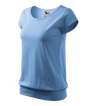 Koszulka bluzka damska luźna CITY błękitna XL