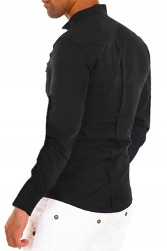 Мужская повседневная рубашка с воротником-стойкой на каждый день, гладкая НОВИНКА