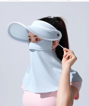 2023 New Summer Sunscreen Mask Hat Veil Outdoor Adjustable Women's Hiking