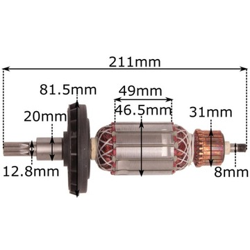 Ротор для молотка Bosch GBH 8-45 D GBH 8-45 DV GSH 7