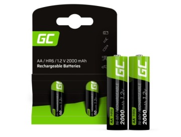 2x AKUMULATORKI AA R6 2000mAh GREEN CELL BATERIE DO LAMP SOLARNYCH PALUSZKI