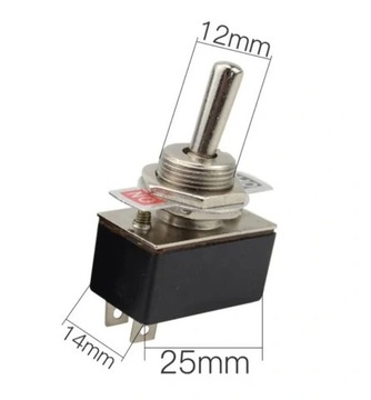 Переключатель KN3 - 1 ВКЛ - ВЫКЛ 2контактный 2полюсный металл(0323)