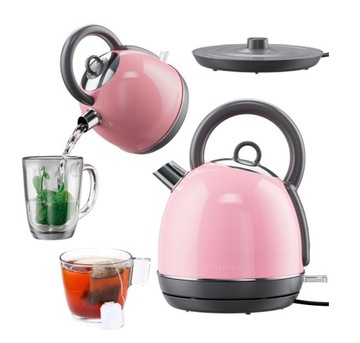 CZAJNIK ELEKTRYCZNY Silvercrest Retro style 1,8L różowy