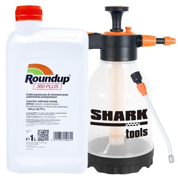 ROUNDUP 360 PLUS 1L RANDAP ŚRODEK NA CHWASTY OPRYSK + OPRYSKIWACZ 1,5L