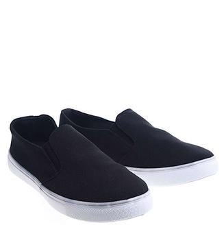 Czarne damskie wsuwane tenisówki trampki slip on buty 13638 38