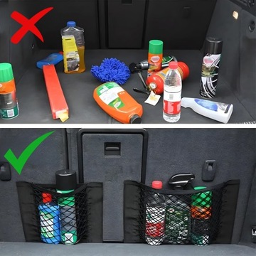 БОЛЬШОЙ СЕТОЧНЫЙ АВТОМОБИЛЬНЫЙ КАРМАН-ОРГАНИЗАТОР ДЛЯ БАГАЖНИКА НА ПРОЧНОЙ ЗАВЕЛКРО