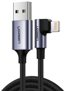Kabel USB Lightning Kątowy iPhone MFI CarPlay 1m