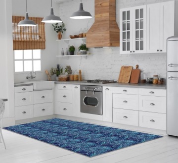 Самоклеящаяся плитка ПВХ, 15 см, синяя спираль