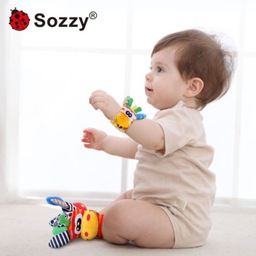 2 НОСКА-ПОГРЕМКИ 3D + 2 СЕНСОРНЫЕ ИГРУШКИ ДЛЯ ДЕТЕЙ SOZZY BANDS