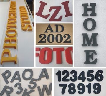 LITERY CYFRY NAPISY 3D wysokość 30cm