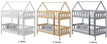 ŁÓŻKO PIĘTROWE DZIECIĘCE SKANDYNAWSKIE 2 MATERACE