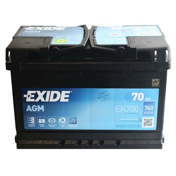АККУМУЛЯТОР EXIDE START-STOP AGM 70AH 760A EK700 P+ ПОСЛЕДНЯЯ МОДЕЛЬ!