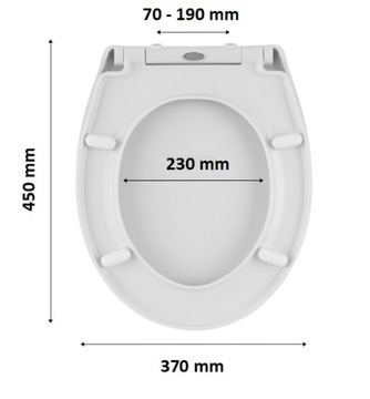 СИДЕНЬЕ ДЛЯ УНИТАЗА МЕДЛЕННО ЗАКРЫВАЮЩЕЕСЯ ЖЕСТКИЙ ПОЛИПРОПИЛЕНОВЫЙ УНИВЕРСАЛЬНЫЙ ПРОЧНЫЙ ПРОЧНЫЙ