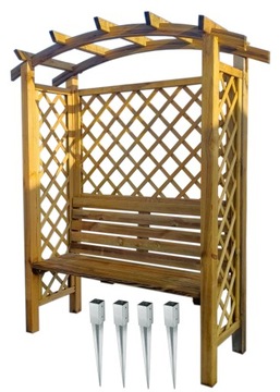pergola drewniana z ławką kotwy zestaw PRODUCENT dostawa gratis