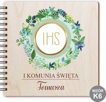 ALBUMY NA ZDJĘCIA DREWNIANE PREZENT NA KOMUNIĘ RÓŻNE WZORY