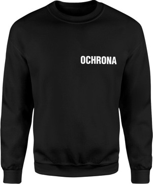 OCHRONA BLUZA STRÓJ OCHRONIARZA Z NADRUKIEM R. XXL MĘSKA BEZ KAPTURA CZARNA