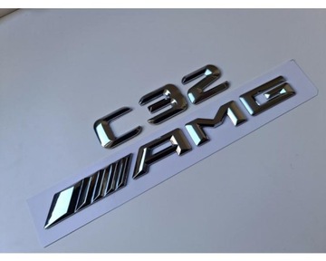 C32 Amg Silver / Chrome Letter Number Badge Emblem
