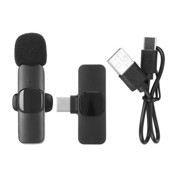 bezprzewodowy mikrofon krawatowy z redukcją szumów, usb typu c, automatyczn