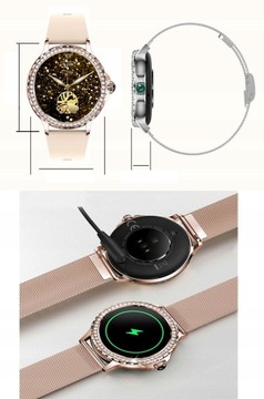 ЧАСЫ SMARTWATCH ЖЕНСКИЕ, ЭЛЕГАНТНЫЙ ЦИРКОНИЙ, ЗВОНКИ, УВЕДОМЛЕНИЯ, МЕНЮ PL