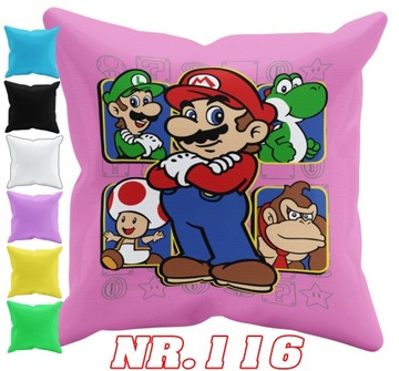 POSZEWKA NA PODUSZKĘ JAŚKA DO PRZEDSZKOLA MARIO LUIGI + IMIĘ GRATIS
